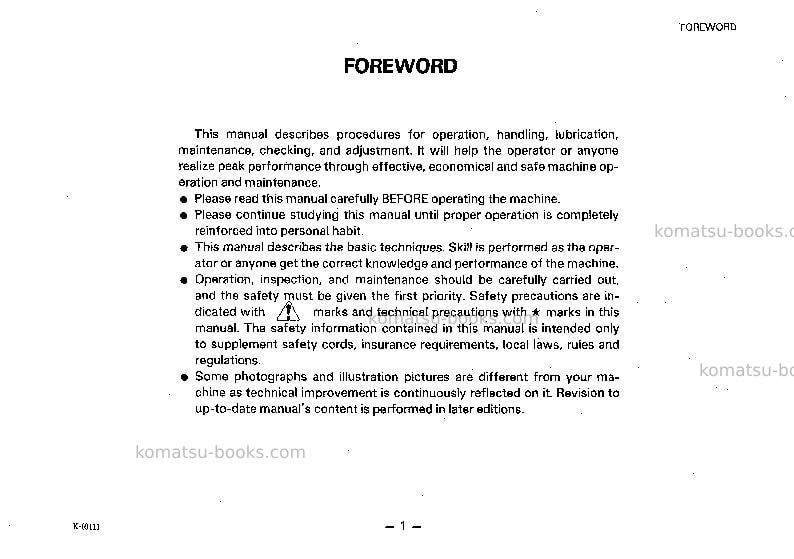 Komatsu gd655r-3jpn Operation manual cover Page 2
