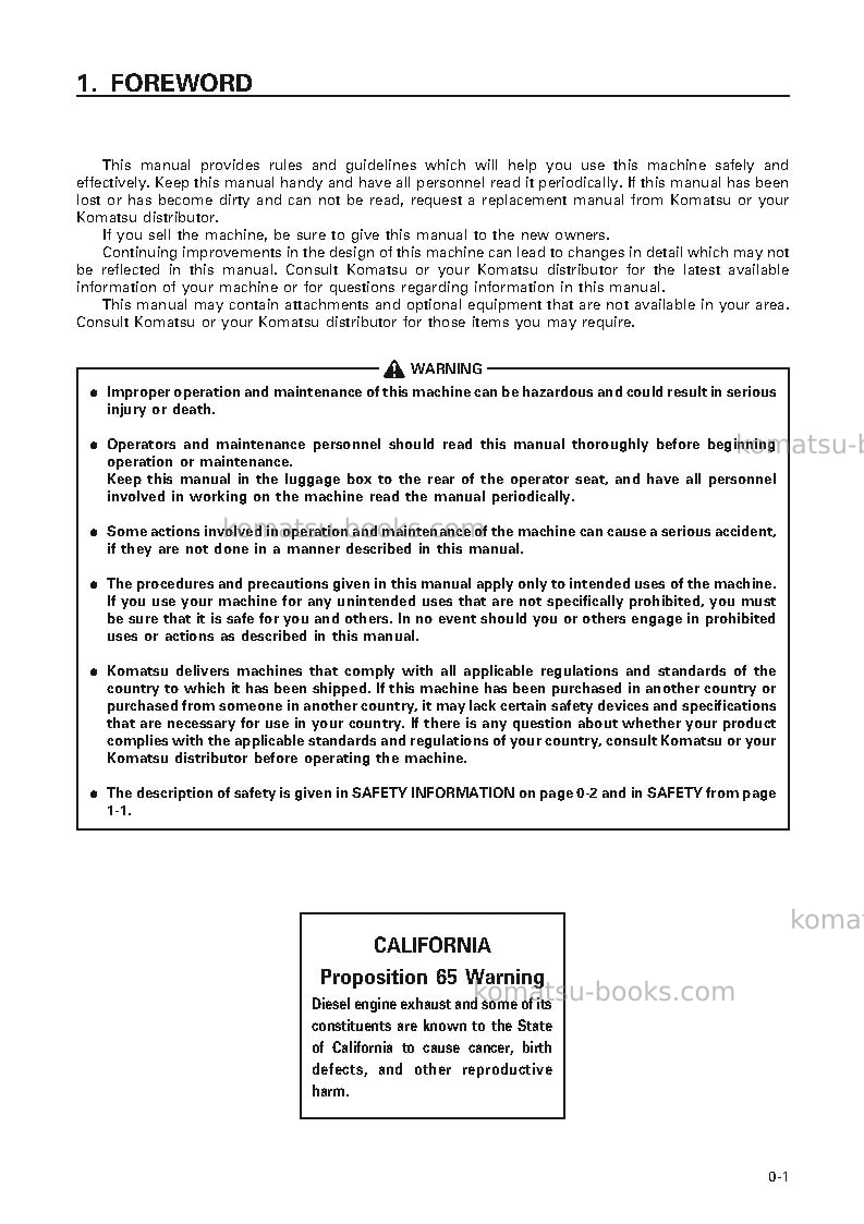 Komatsu pc350-6jpn Operation manual cover Page 2 Komatsu pc350-6jpn Operation manual cover Page 2