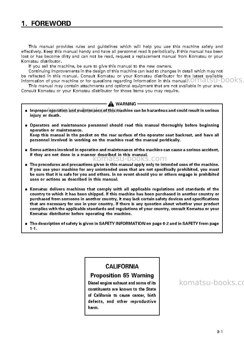 Komatsu pc300lc-6jpn-excel Operation manual cover Page 2 Komatsu pc300lc-6jpn-excel Operation manual cover Page 2