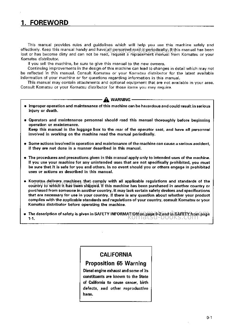 Komatsu pc400-6jpn Operation manual cover Page 2 Komatsu pc400-6jpn Operation manual cover Page 2