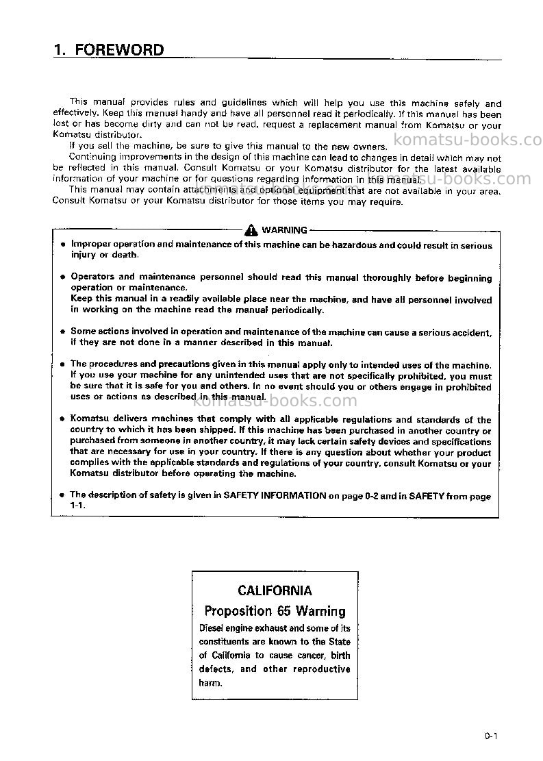 Komatsu d275a-2jpn Operation manual cover Page 2 Komatsu d275a-2jpn Operation manual cover Page 2