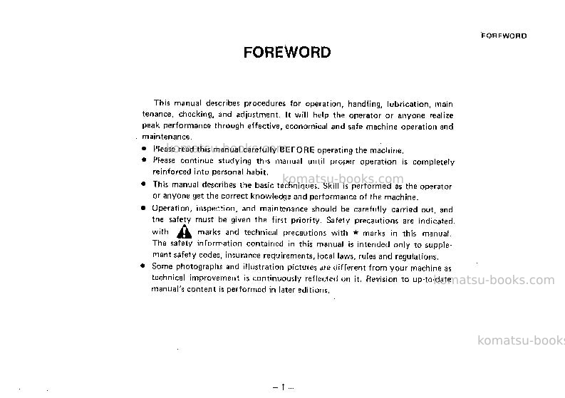 Komatsu jv06hm-2jpn Operation manual cover Page 2 Komatsu jv06hm-2jpn Operation manual cover Page 2