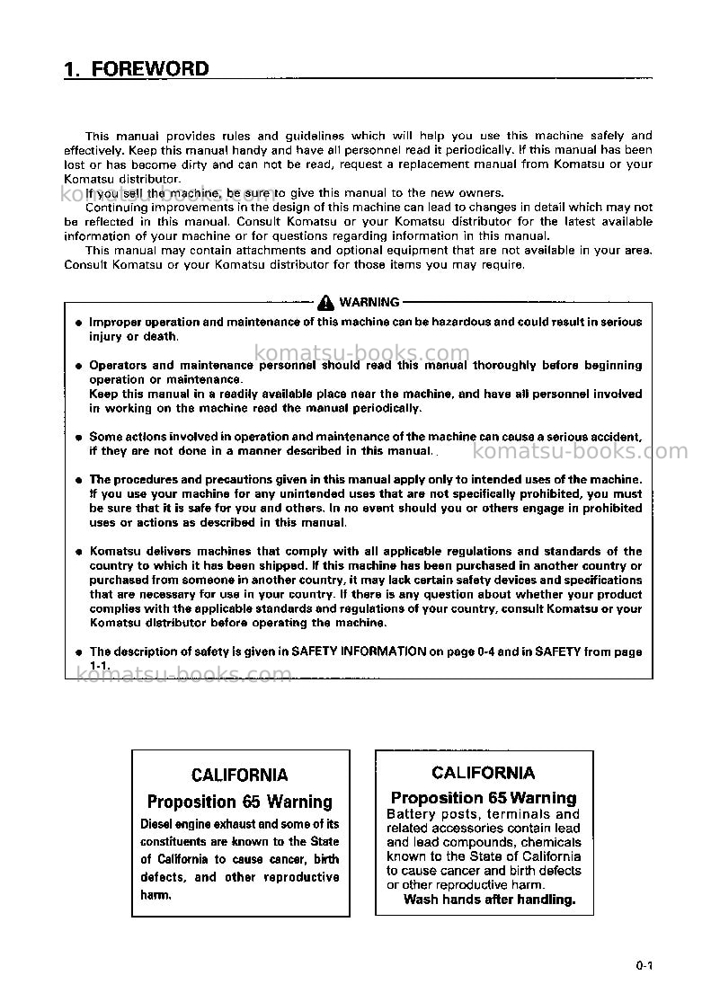 Komatsu d475a-3jpn Operation manual cover Page 2 Komatsu d475a-3jpn Operation manual cover Page 2