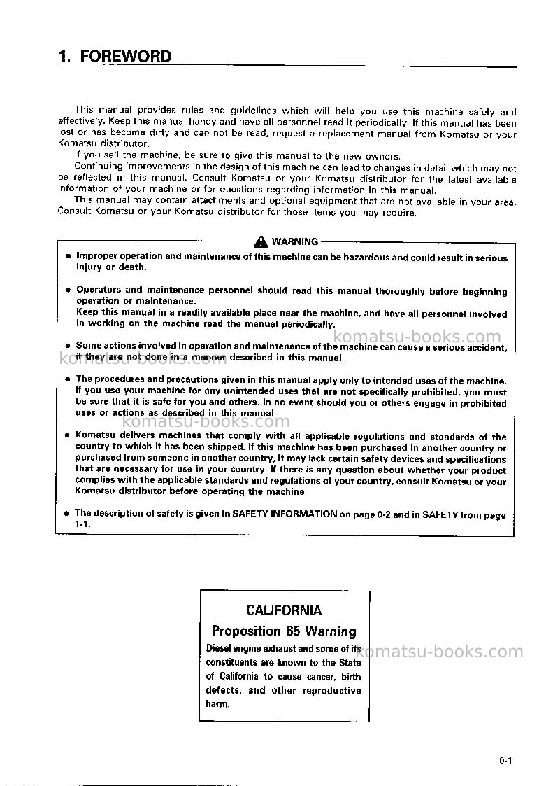 Komatsu d475a-3jpn Operation manual cover Page 2 Komatsu d475a-3jpn Operation manual cover Page 2