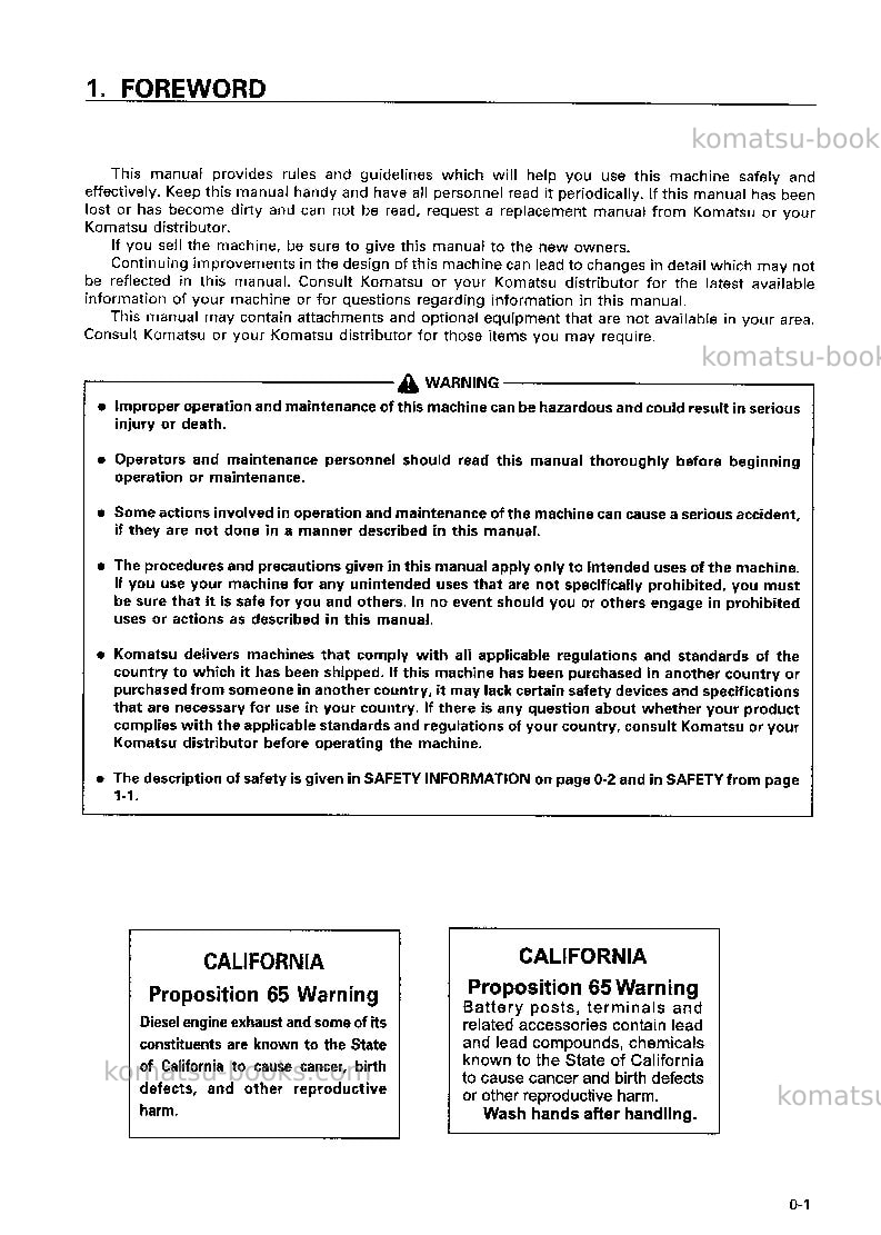 Komatsu br350jg-1jpn Operation manual cover Page 2