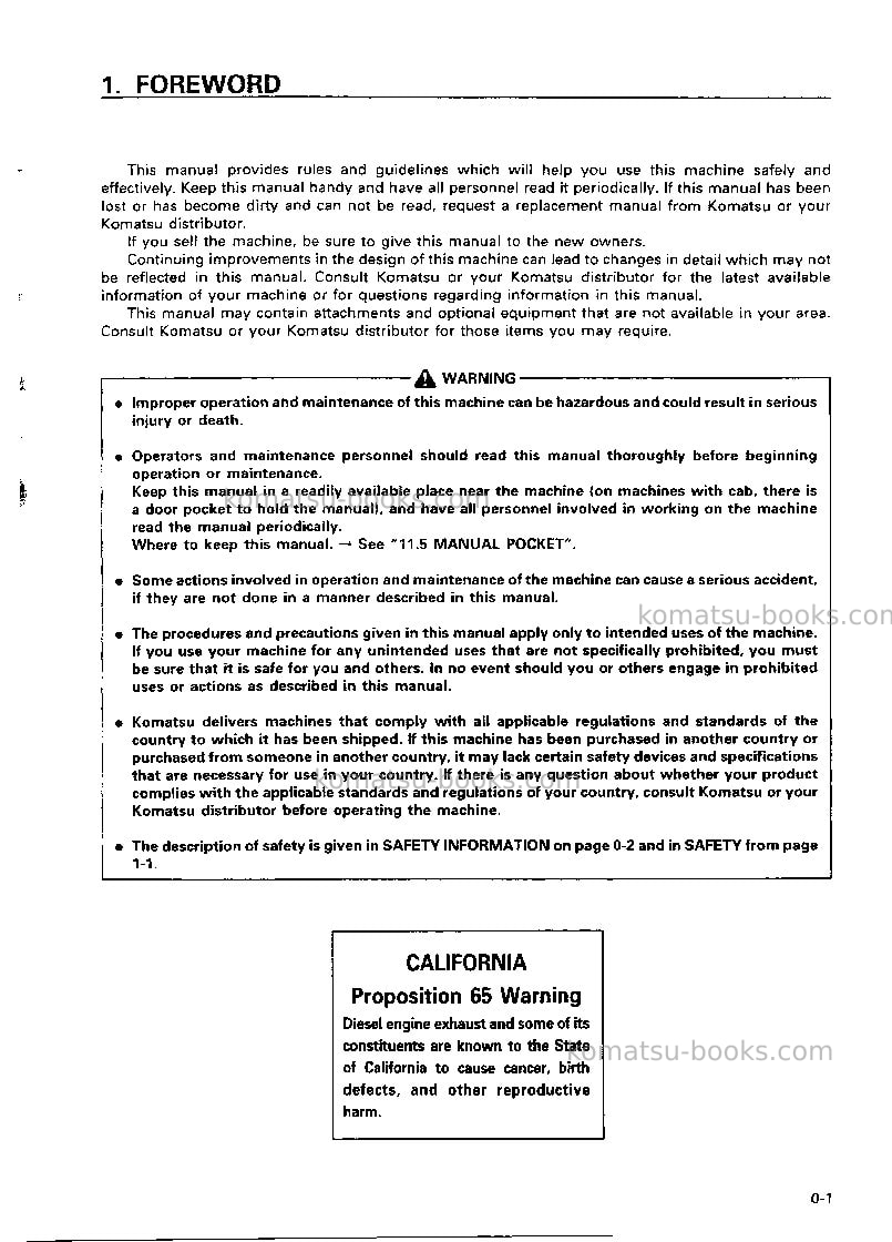 Komatsu d20a-7jpn Operation manual cover Page 2 Komatsu d20a-7jpn Operation manual cover Page 2
