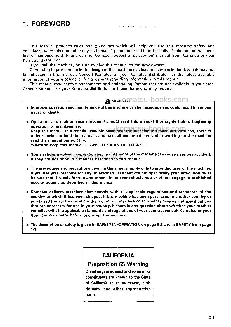 Komatsu d21q-7jpn Operation manual cover Page 2