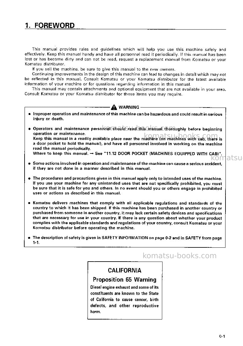 Komatsu d65e-12jpn Operation manual cover Page 2 Komatsu d65e-12jpn Operation manual cover Page 2