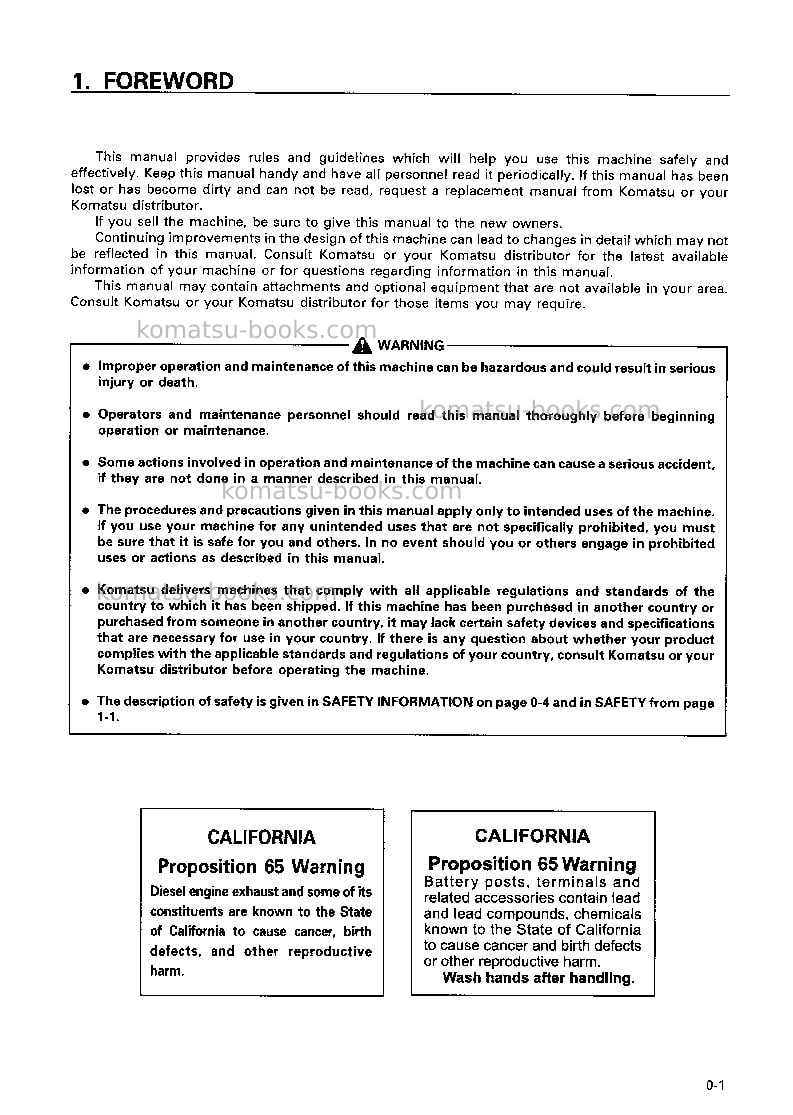 Komatsu hd325-6jpn Operation manual cover Page 2 Komatsu hd325-6jpn Operation manual cover Page 2