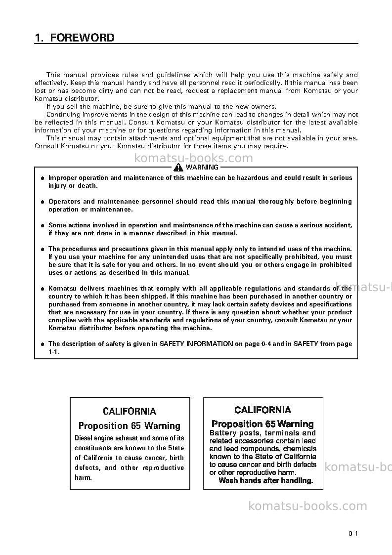 Komatsu hd465-5jpn Operation manual cover Page 2 Komatsu hd465-5jpn Operation manual cover Page 2