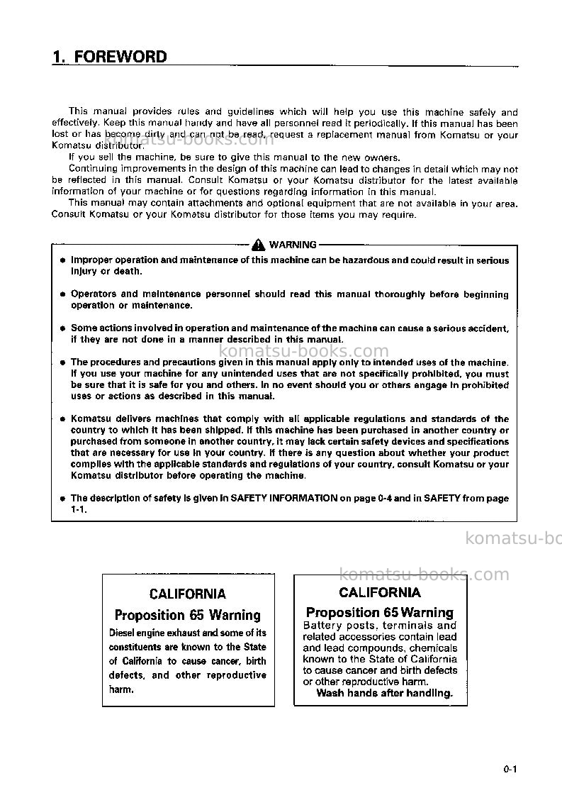 Komatsu hd785-5jpn Operation manual cover Page 2
