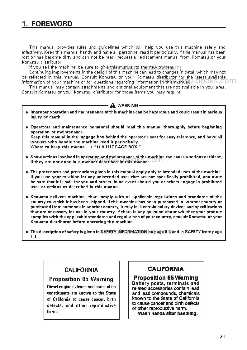 Komatsu pc1100-6jpn-loading shovel Operation manual cover Page 2 Komatsu pc1100-6jpn-loading shovel Operation manual cover Page 2