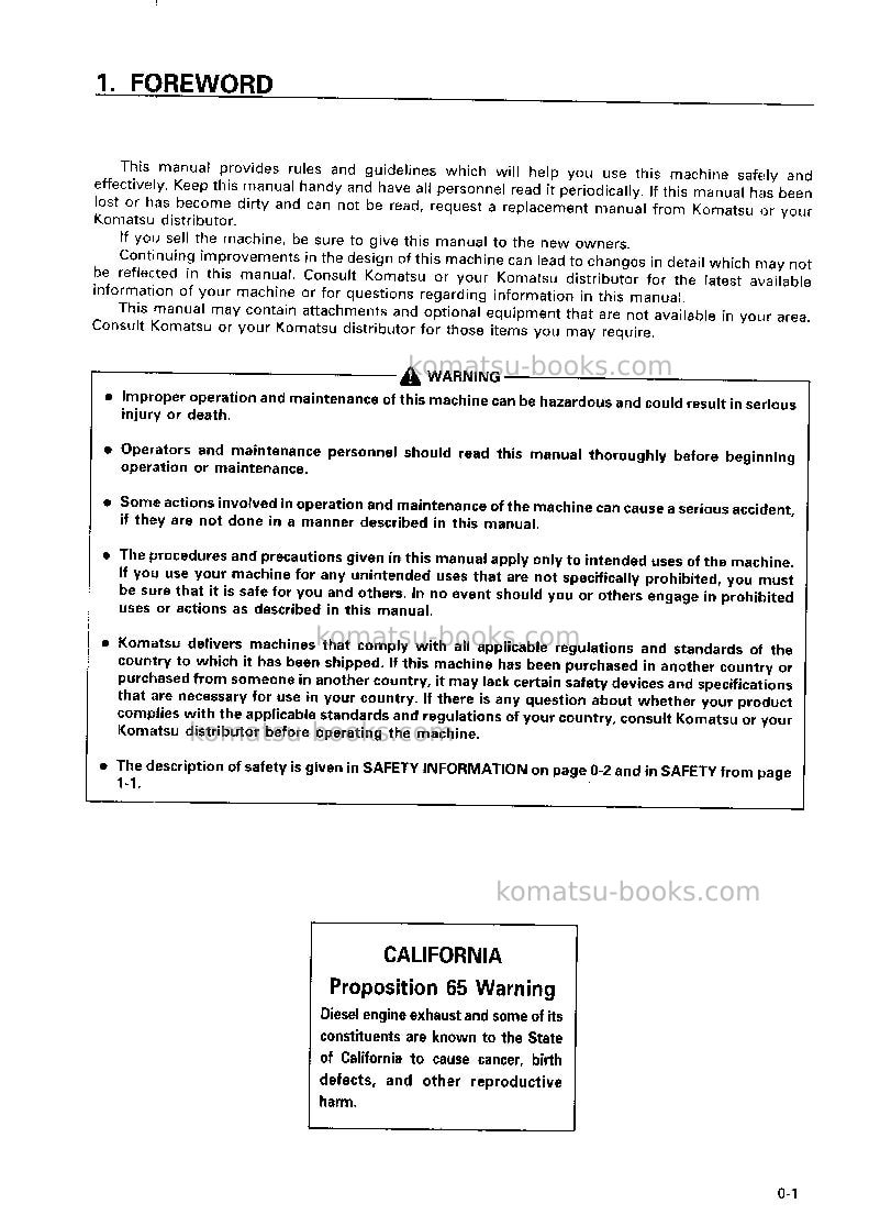 Komatsu wa20-2jpn Operation manual cover Page 2 Komatsu wa20-2jpn Operation manual cover Page 2