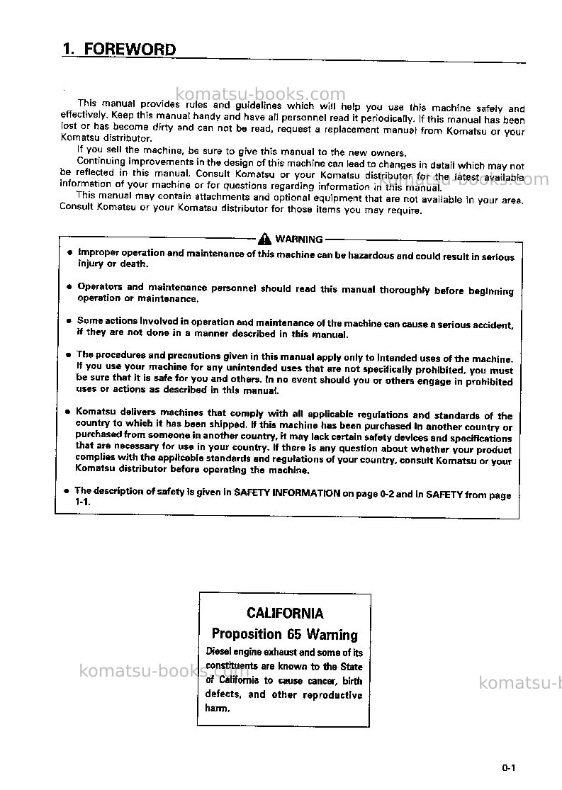 Komatsu wa420-3jpn Operation manual cover Page 2