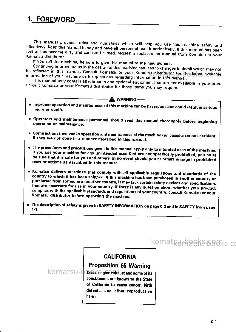 Komatsu wa470-3jpn Operation manual cover Page 2