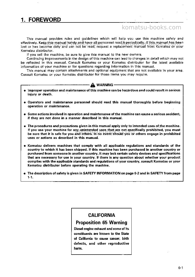 Komatsu wa600-3jpn Operation manual cover Page 2 Komatsu wa600-3jpn Operation manual cover Page 2
