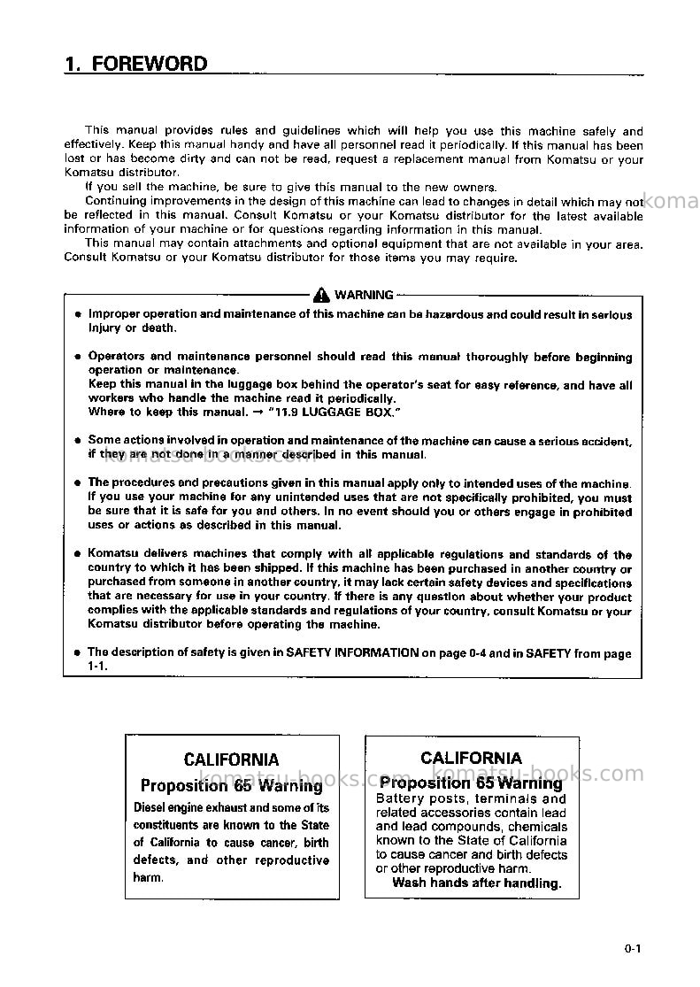 Komatsu pc750-6jpn Operation manual cover Page 2 Komatsu pc750-6jpn Operation manual cover Page 2