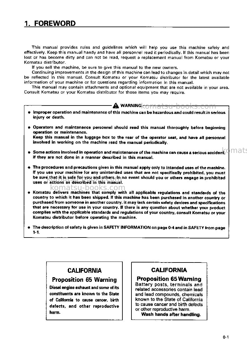Komatsu pc228uslc-2jpn Operation manual cover Page 2 Komatsu pc228uslc-2jpn Operation manual cover Page 2