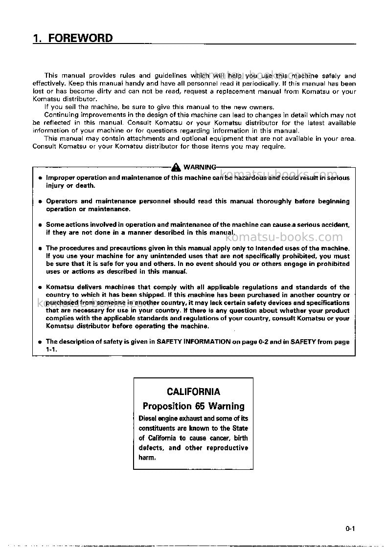 Komatsu gd305a-3jpn Operation manual cover Page 2 Komatsu gd305a-3jpn Operation manual cover Page 2