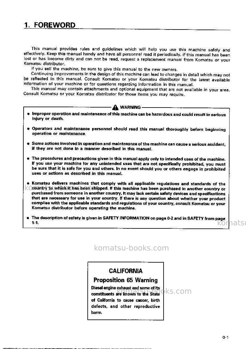 Komatsu wf450t-3jpn Operation manual cover Page 2 Komatsu wf450t-3jpn Operation manual cover Page 2
