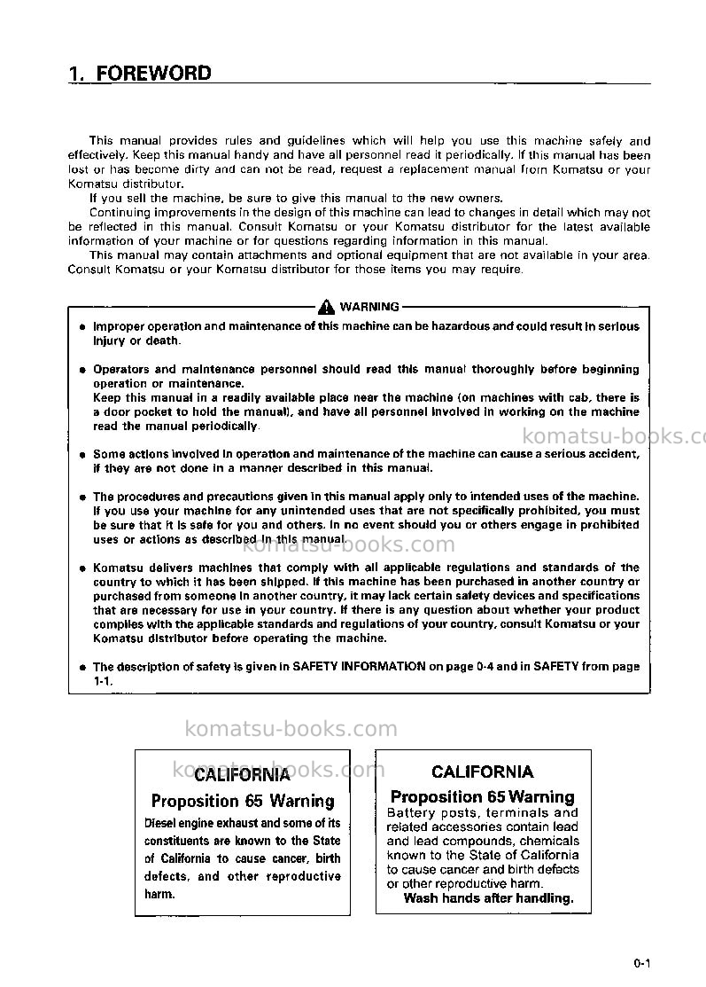 Komatsu wf550t-3jpn Operation manual cover Page 2 Komatsu wf550t-3jpn Operation manual cover Page 2