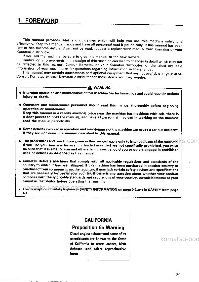 Komatsu d41p-6jpn Operation manual cover Page 2 Komatsu d41p-6jpn Operation manual cover Page 2