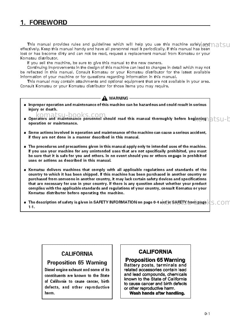 Komatsu wa120l-3jpn-mc Operation manual cover Page 2