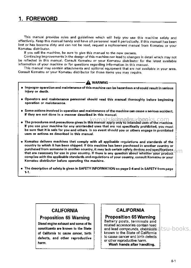 Komatsu wa450-3jpn Operation manual cover Page 2