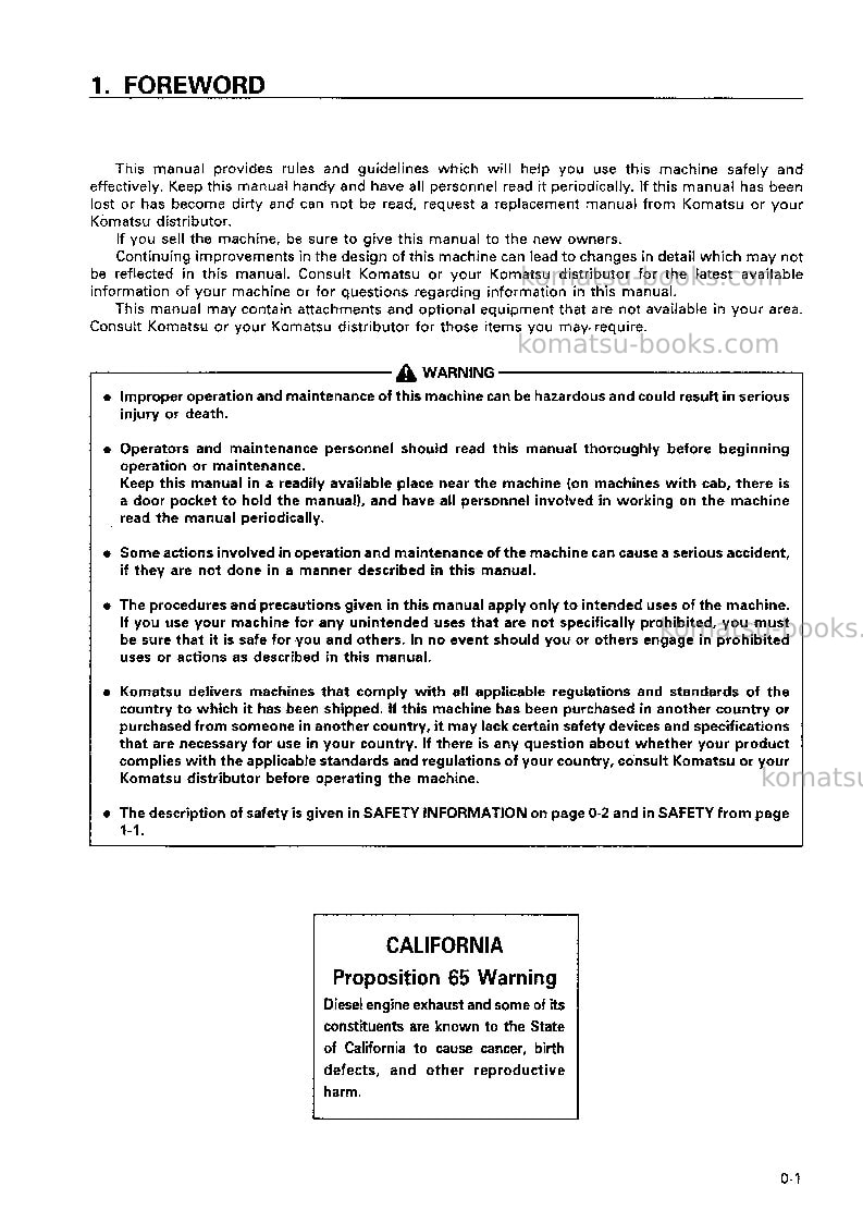 Komatsu d155a-5jpn Operation manual cover Page 2 Komatsu d155a-5jpn Operation manual cover Page 2