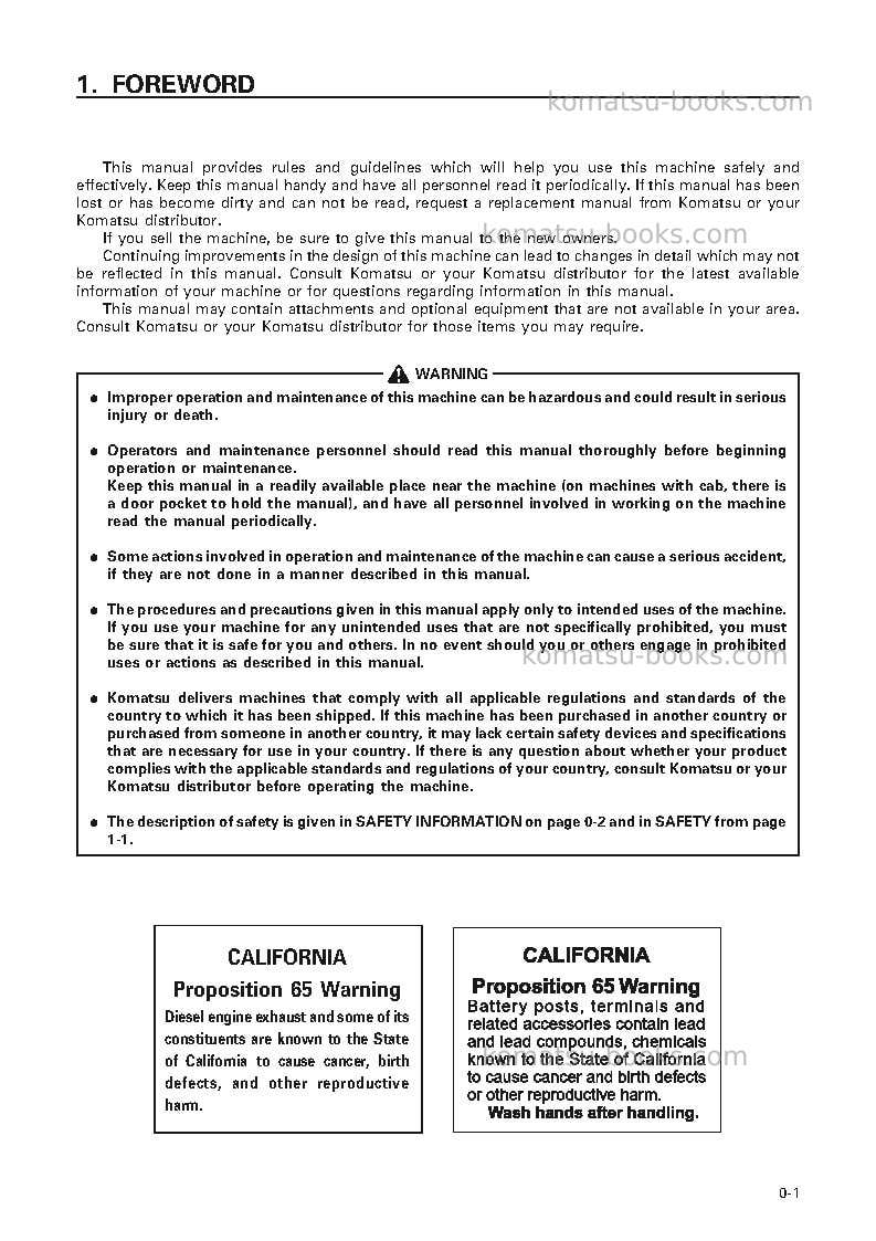 Komatsu d155a-5jpn Operation manual cover Page 2 Komatsu d155a-5jpn Operation manual cover Page 2