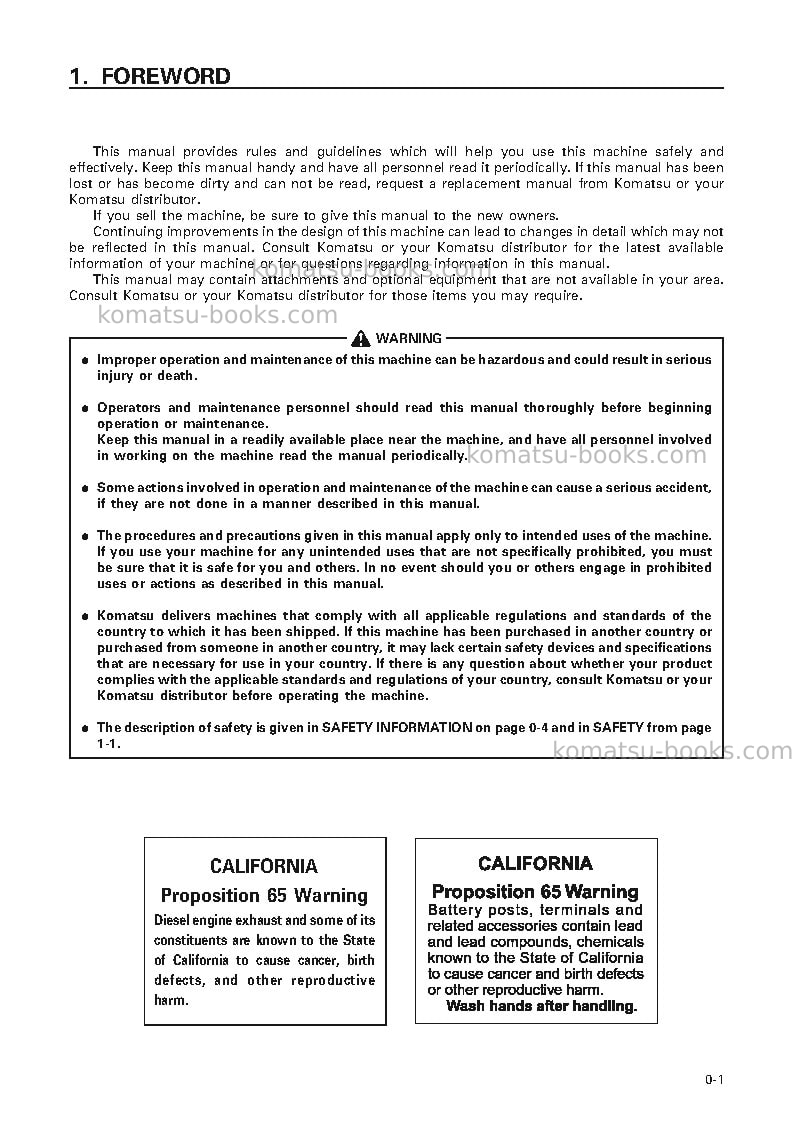 Komatsu d375a-3jpn--50c degree for canada Operation manual cover Page 2 Komatsu d375a-3jpn--50c degree for canada Operation manual cover Page 2