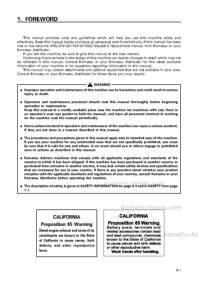 Komatsu wf650t-3jpn Operation manual cover Page 2 Komatsu wf650t-3jpn Operation manual cover Page 2