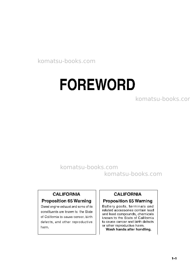 Komatsu br480rg-1jpn Operation manual cover Page 2