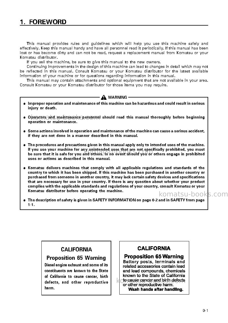 Komatsu cd30r-1jpn Operation manual cover Page 2 Komatsu cd30r-1jpn Operation manual cover Page 2