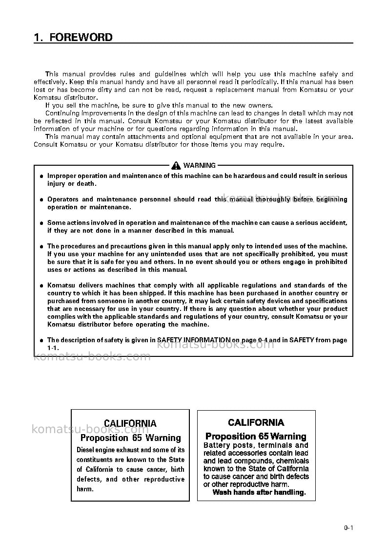 Komatsu wa600-3jpn-emission Operation manual cover Page 2 Komatsu wa600-3jpn-emission Operation manual cover Page 2