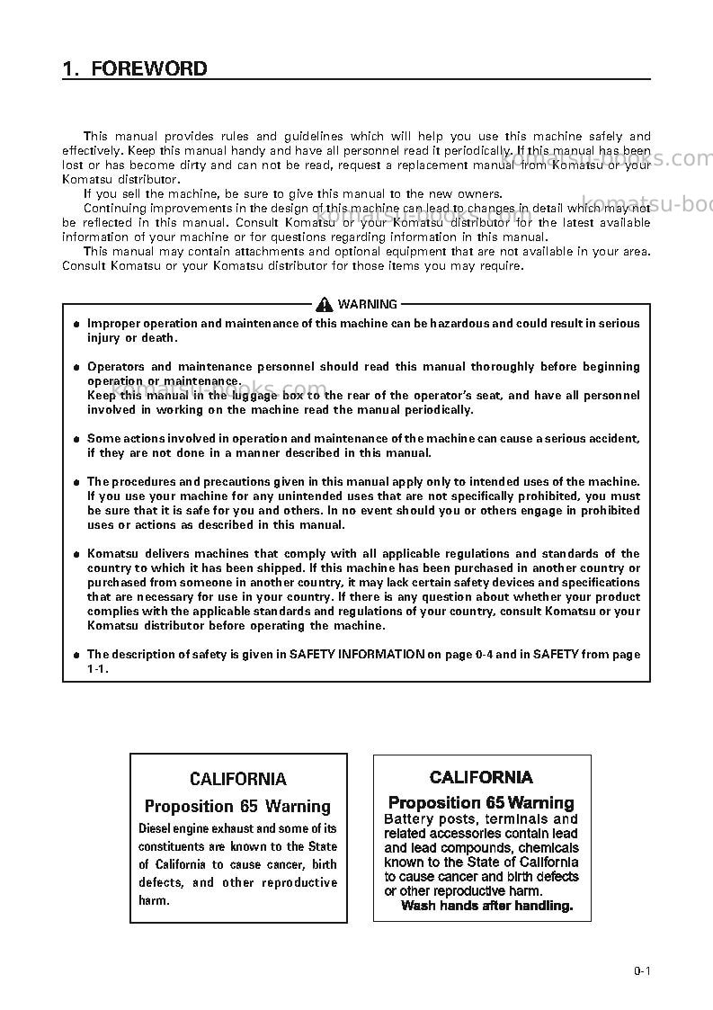 Komatsu pc120-6jpn Operation manual cover Page 2 Komatsu pc120-6jpn Operation manual cover Page 2