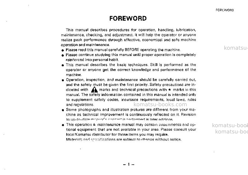 Komatsu eg300b-5jpn Operation manual cover Page 2 Komatsu eg300b-5jpn Operation manual cover Page 2