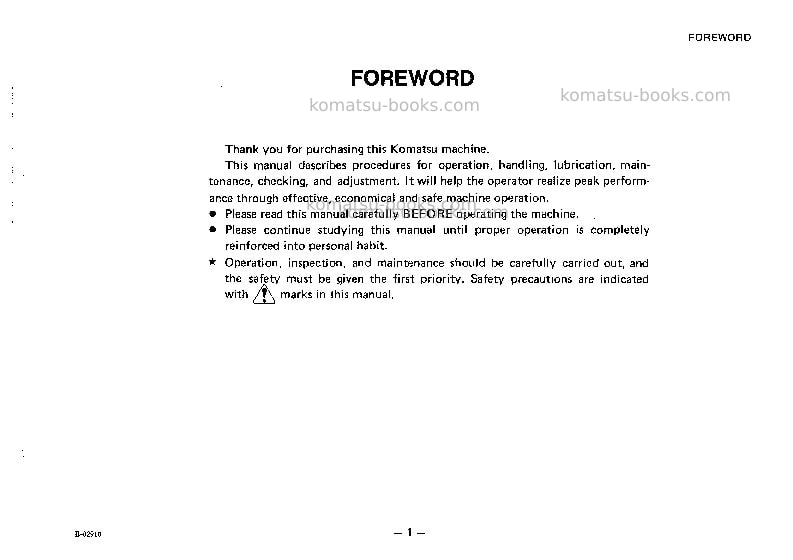 Komatsu d20p-5jpn Operation manual cover Page 2 Komatsu d20p-5jpn Operation manual cover Page 2