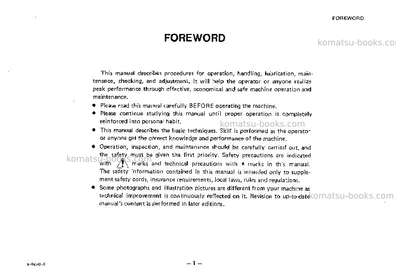 Komatsu d53a-16jpn Operation manual cover Page 2 Komatsu d53a-16jpn Operation manual cover Page 2