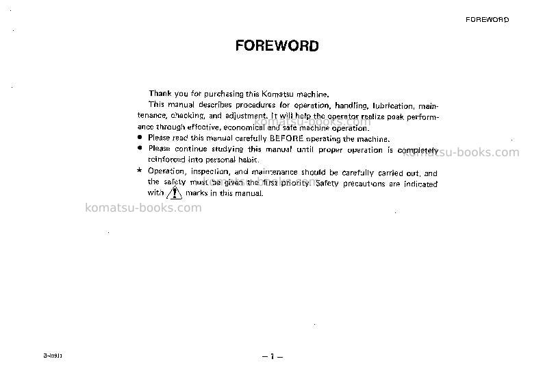Komatsu d85p-18jpn Operation manual cover Page 2 Komatsu d85p-18jpn Operation manual cover Page 2