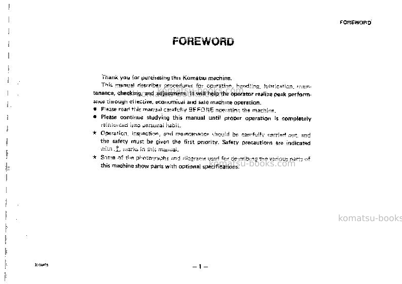 Komatsu gd405a-1jpn Operation manual cover Page 2 Komatsu gd405a-1jpn Operation manual cover Page 2