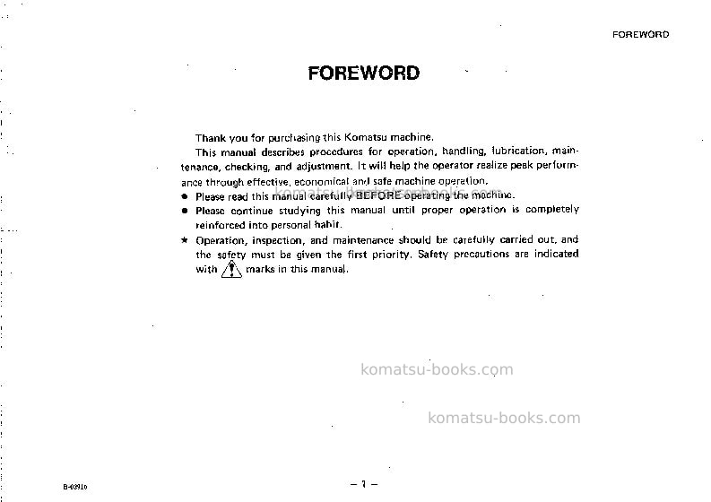 Komatsu gd505r-2jpn Operation manual cover Page 2 Komatsu gd505r-2jpn Operation manual cover Page 2