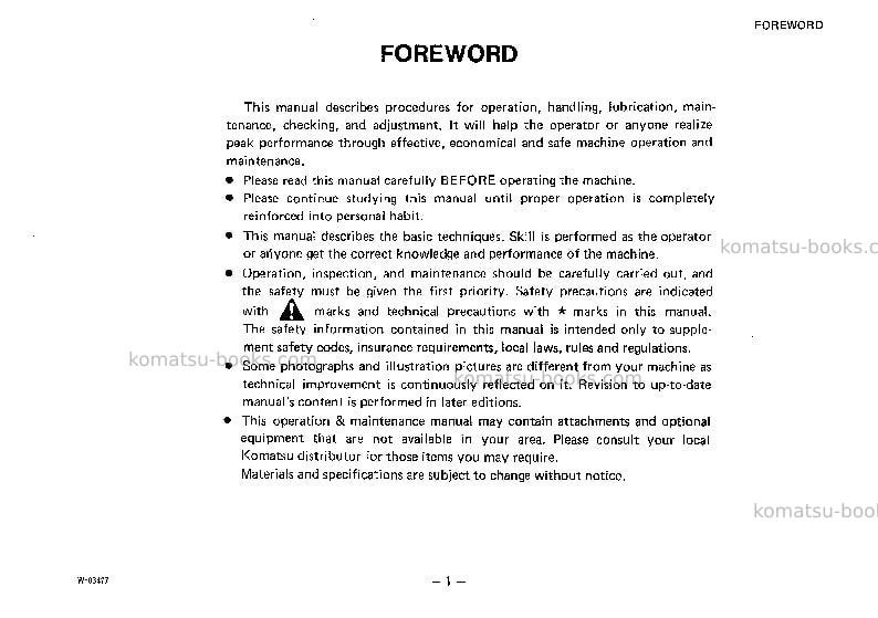 Komatsu wa30-2jpn Operation manual cover Page 2 Komatsu wa30-2jpn Operation manual cover Page 2