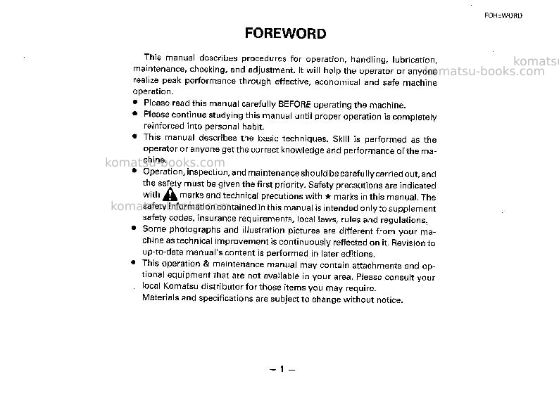 Komatsu gd613r-1jpn Operation manual cover Page 2 Komatsu gd613r-1jpn Operation manual cover Page 2
