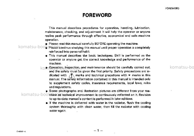 Komatsu gd625a-1jpn Operation manual cover Page 2