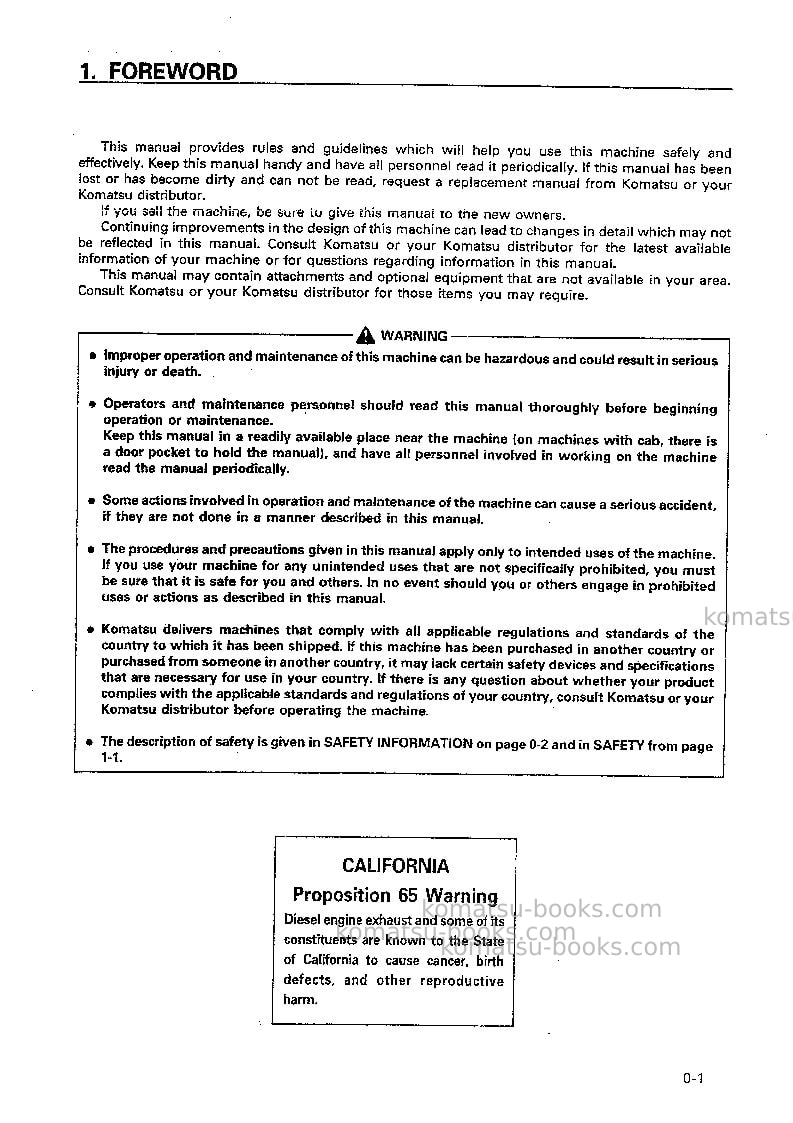 Komatsu d575ar-2jpn Operation manual cover Page 2 Komatsu d575ar-2jpn Operation manual cover Page 2