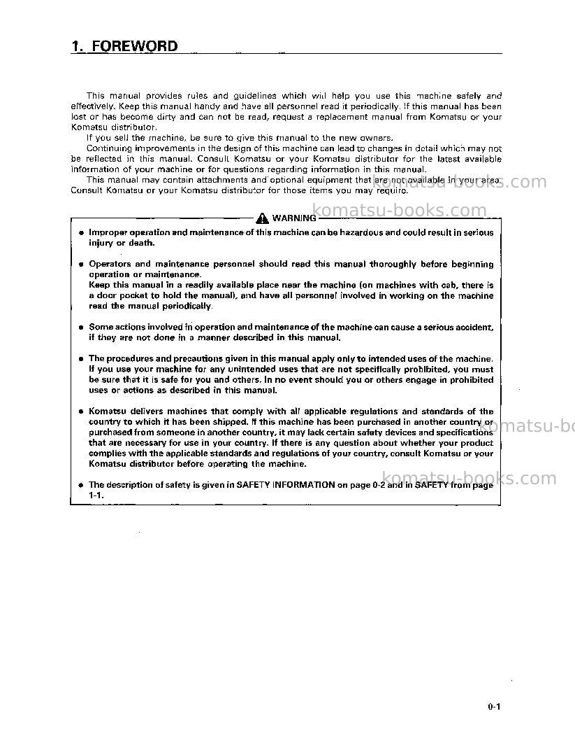Komatsu d58e-1jpn Operation manual cover Page 2 Komatsu d58e-1jpn Operation manual cover Page 2