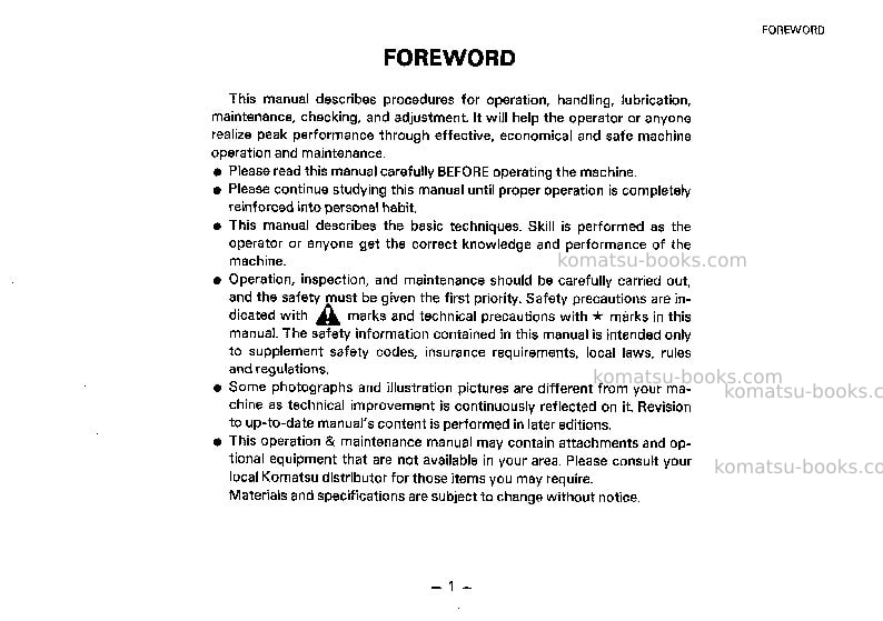 Komatsu wa420-1jpn-c spec Operation manual cover Page 2 Komatsu wa420-1jpn-c spec Operation manual cover Page 2