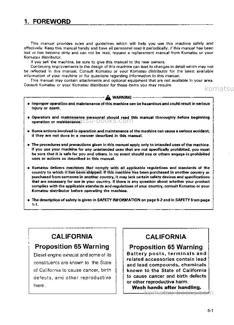 Komatsu hd405-6jpn-tm cntrl system Operation manual cover Page 2