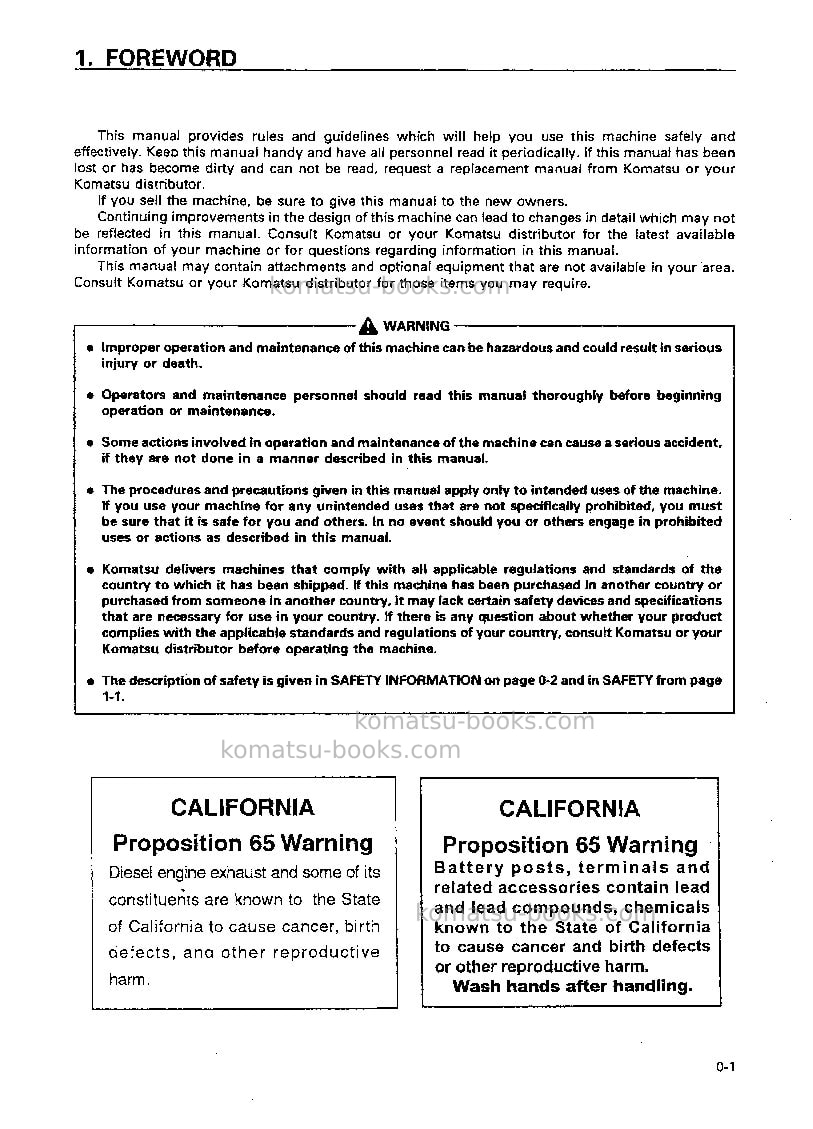 Komatsu hd465-5jpn-tm cntrl system Operation manual cover Page 2